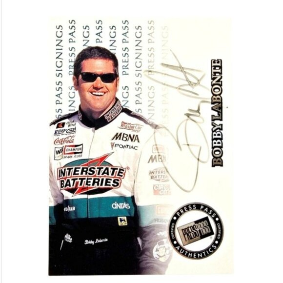 1999 Autographed Nascar Trading Card Bobby Labonte Press Pass Authentics #277 - Picture 1 of 12